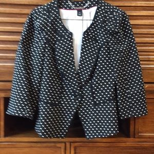 WHBM Black and white polka dot blazer